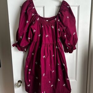 Maroon Bow Dress